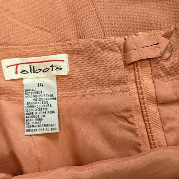 Vintage Talbots Peach Viscose Rayon Skirt - Picture 7 of 7